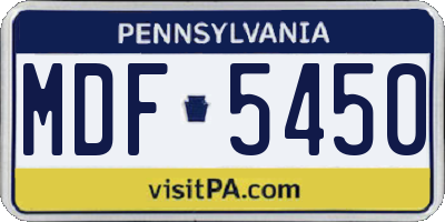 PA license plate MDF5450