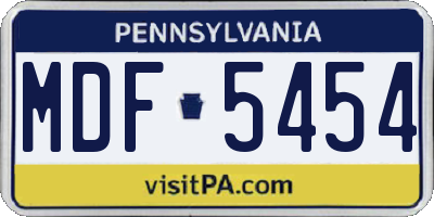 PA license plate MDF5454