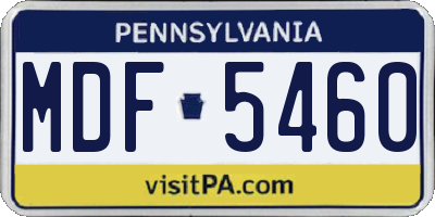 PA license plate MDF5460