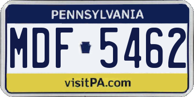 PA license plate MDF5462