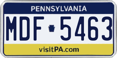 PA license plate MDF5463