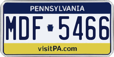 PA license plate MDF5466