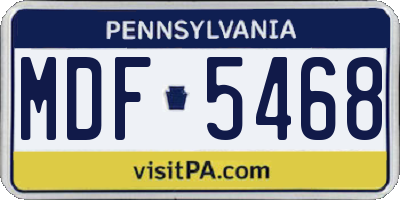 PA license plate MDF5468