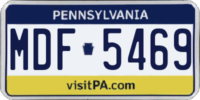 PA license plate MDF5469