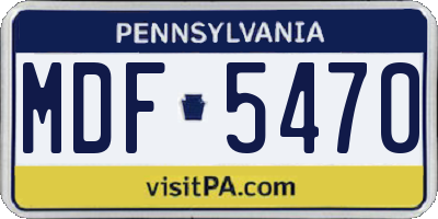 PA license plate MDF5470