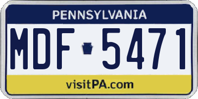 PA license plate MDF5471