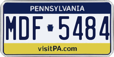 PA license plate MDF5484