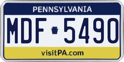 PA license plate MDF5490