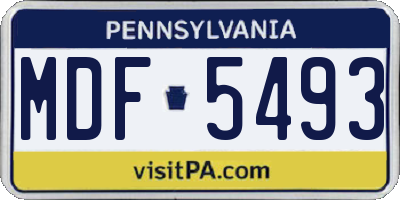 PA license plate MDF5493