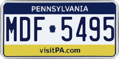 PA license plate MDF5495