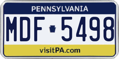PA license plate MDF5498