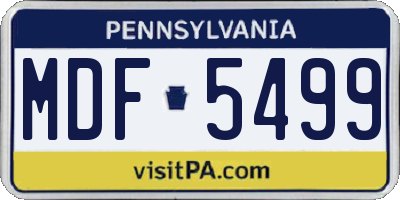 PA license plate MDF5499