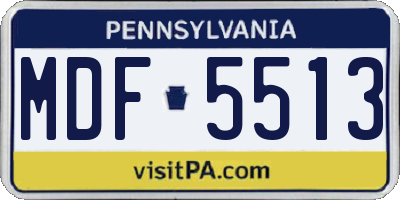 PA license plate MDF5513