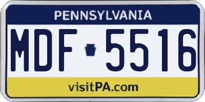 PA license plate MDF5516