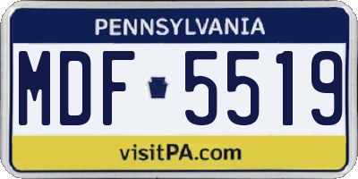 PA license plate MDF5519