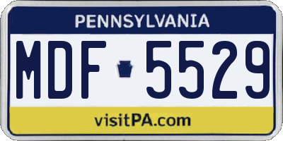 PA license plate MDF5529