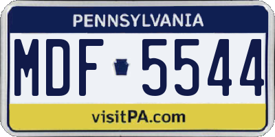 PA license plate MDF5544