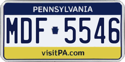 PA license plate MDF5546