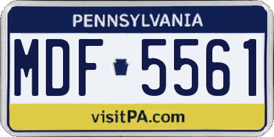 PA license plate MDF5561