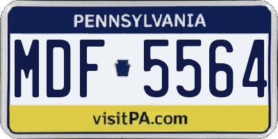 PA license plate MDF5564