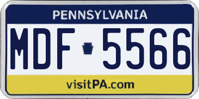 PA license plate MDF5566