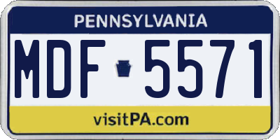 PA license plate MDF5571