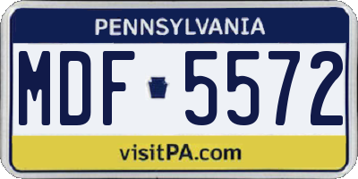 PA license plate MDF5572