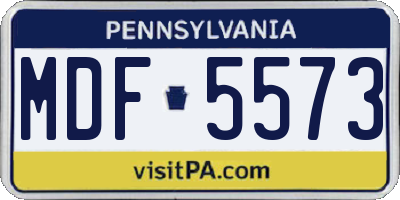 PA license plate MDF5573