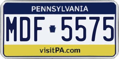 PA license plate MDF5575