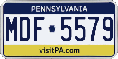 PA license plate MDF5579