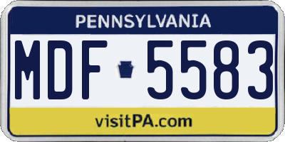 PA license plate MDF5583