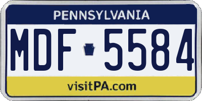 PA license plate MDF5584