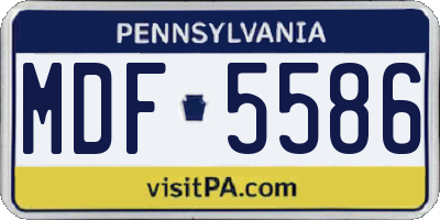 PA license plate MDF5586
