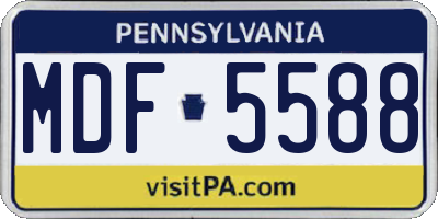 PA license plate MDF5588