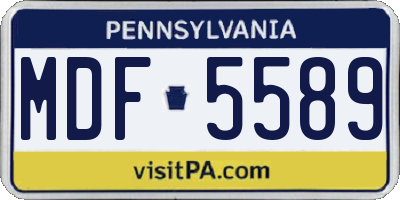PA license plate MDF5589