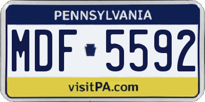 PA license plate MDF5592