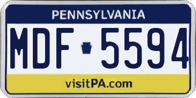 PA license plate MDF5594