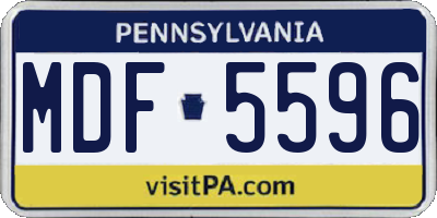 PA license plate MDF5596