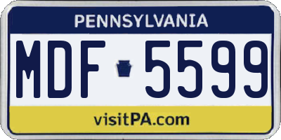 PA license plate MDF5599
