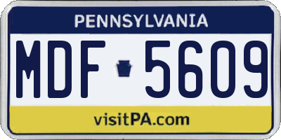 PA license plate MDF5609