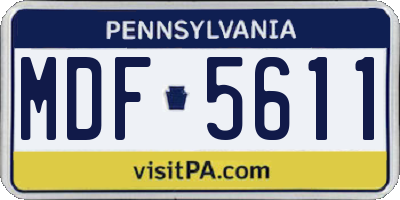 PA license plate MDF5611