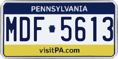 PA license plate MDF5613