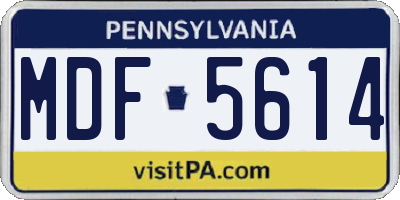 PA license plate MDF5614