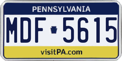 PA license plate MDF5615