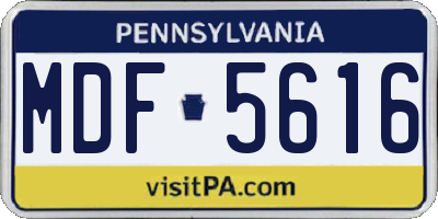 PA license plate MDF5616