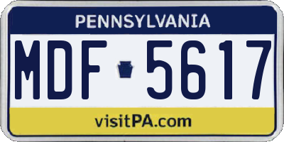 PA license plate MDF5617