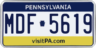 PA license plate MDF5619