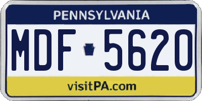 PA license plate MDF5620