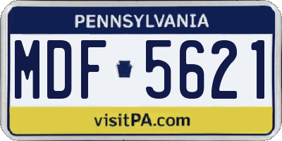 PA license plate MDF5621