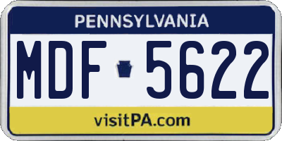 PA license plate MDF5622